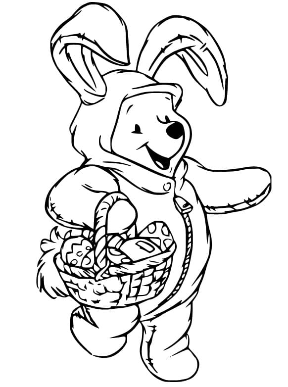 Winnie the Pooh Holding Easter Basket