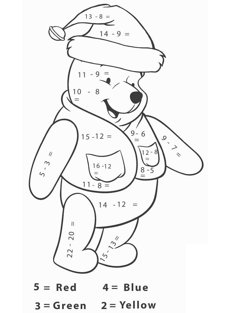 winnie the pooh math worksheet coloring page free printable coloring pages for kids