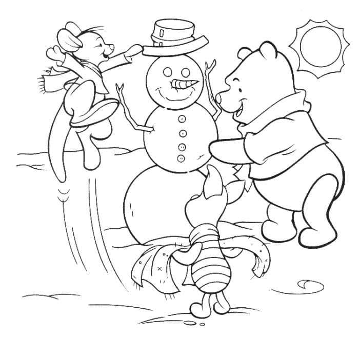 Winnie the Pooh and Snowman