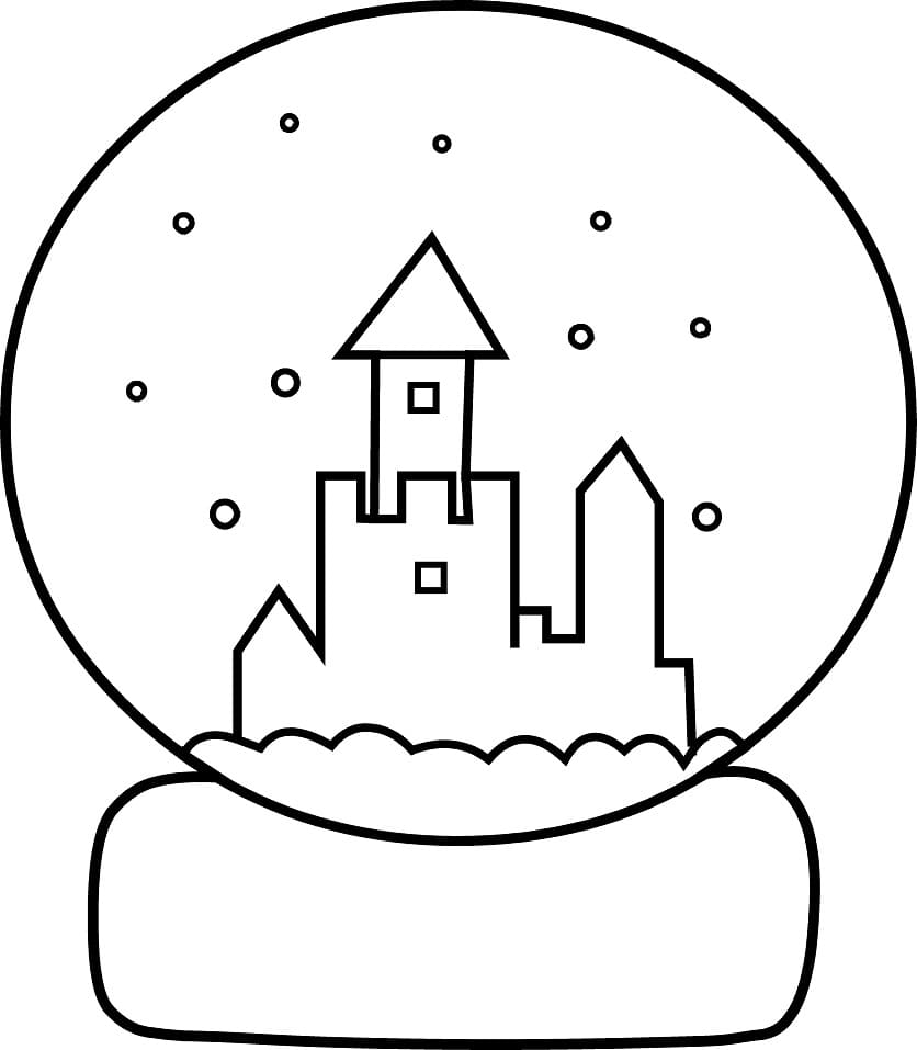 Winter Castle in Snow Globe