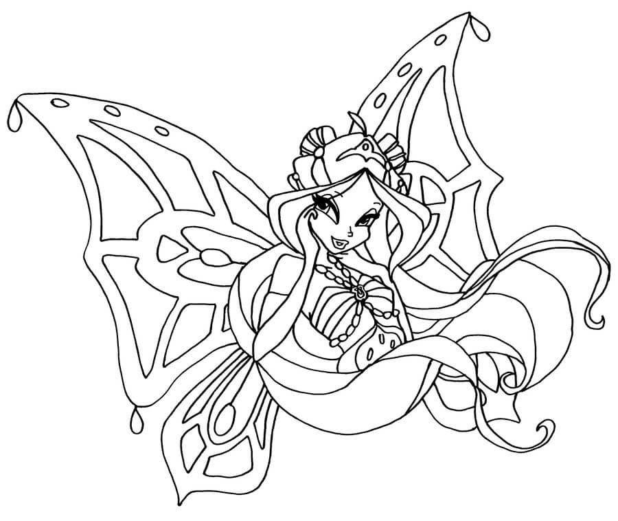 Winx Club Enchantix 3 Coloring Page - Free Printable Coloring Pages for