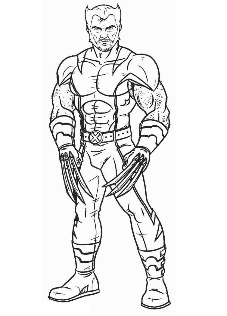 Wolverine from X Men Coloring Page   Free Printable Coloring Pages ...