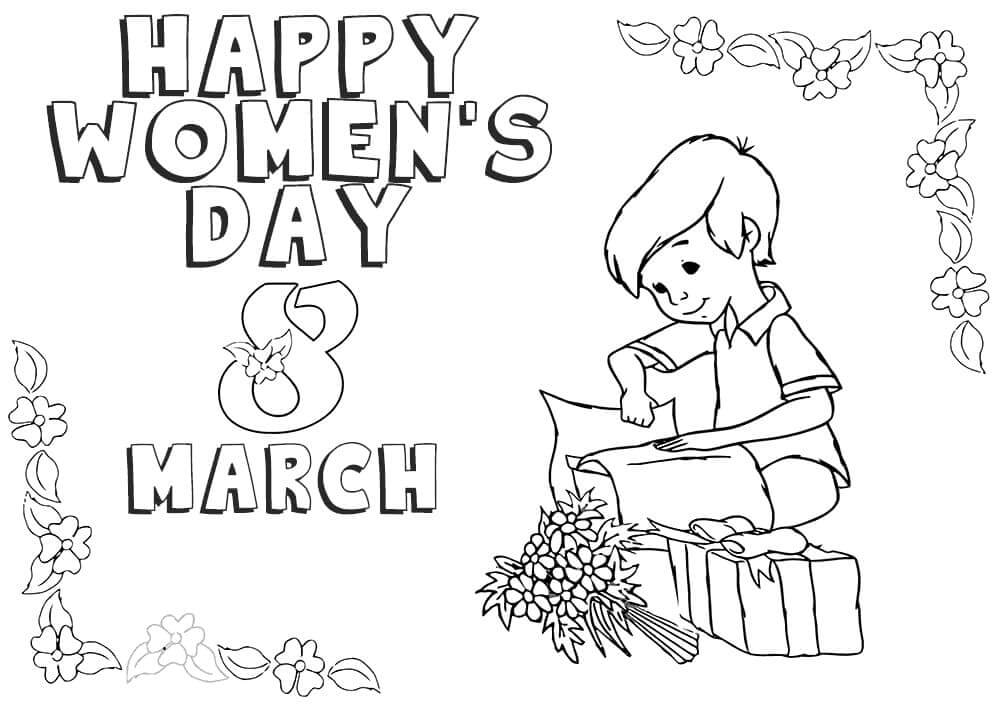 Women's Day March Coloring Page - Free Printable Coloring Pages for Kids