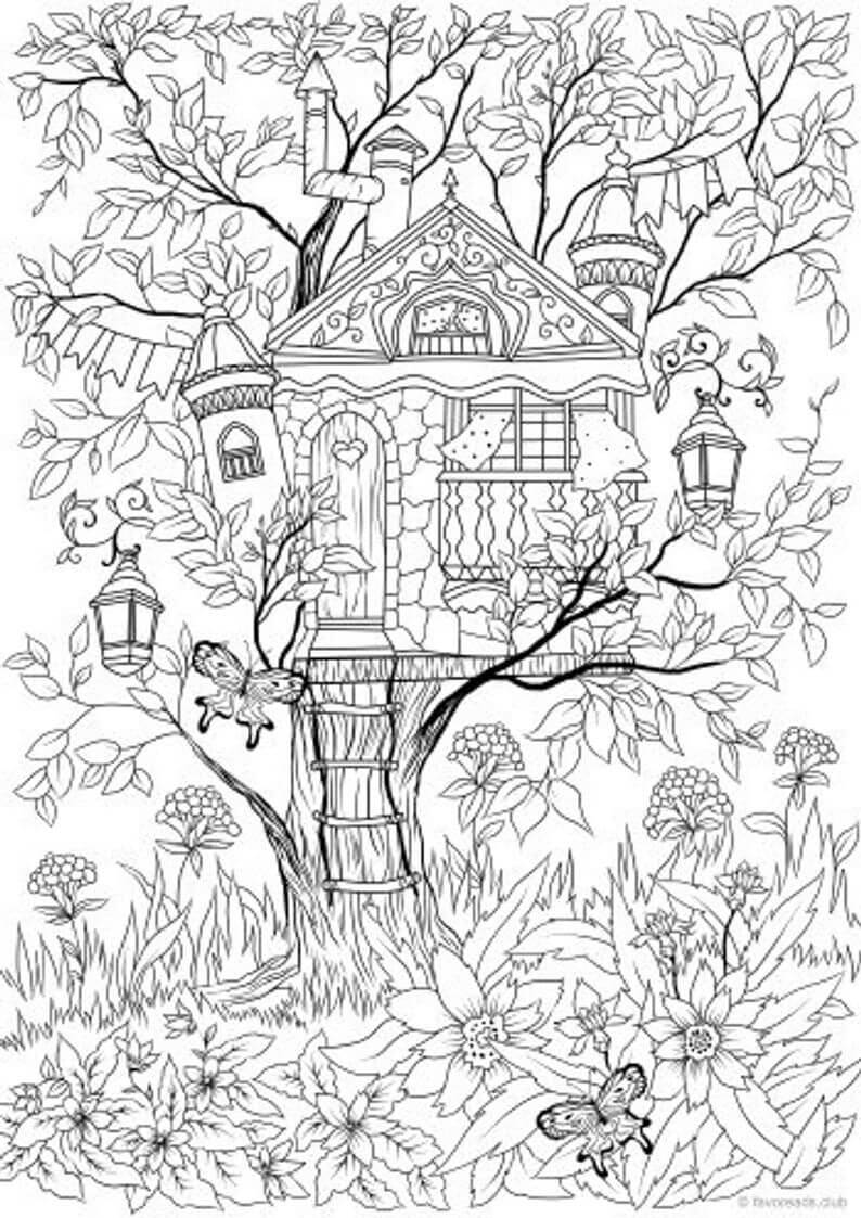 Treehouse Coloring Pages - Free Printable Coloring Pages for Kids