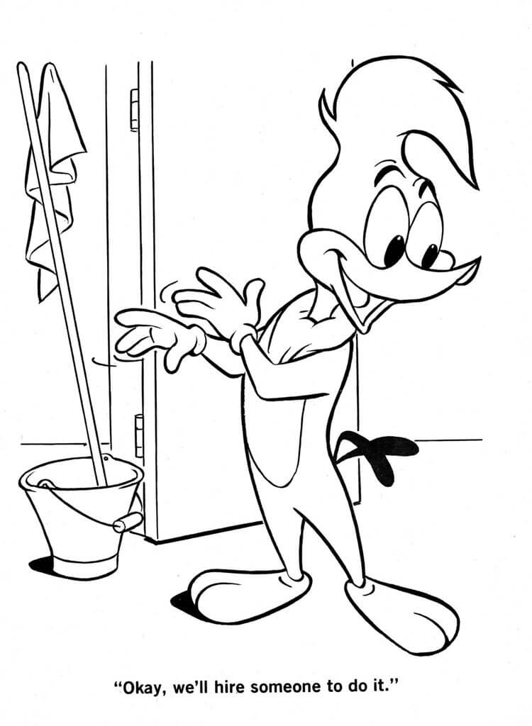 Woody Woodpecker Cleaning