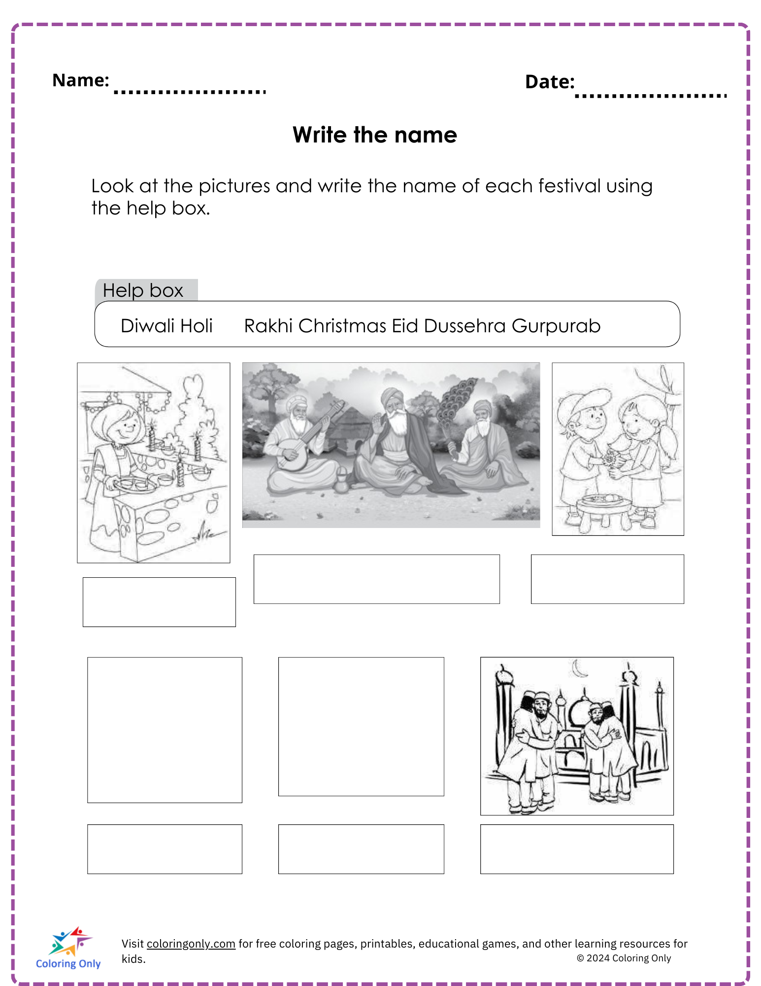 Write the name free Printable Worksheet