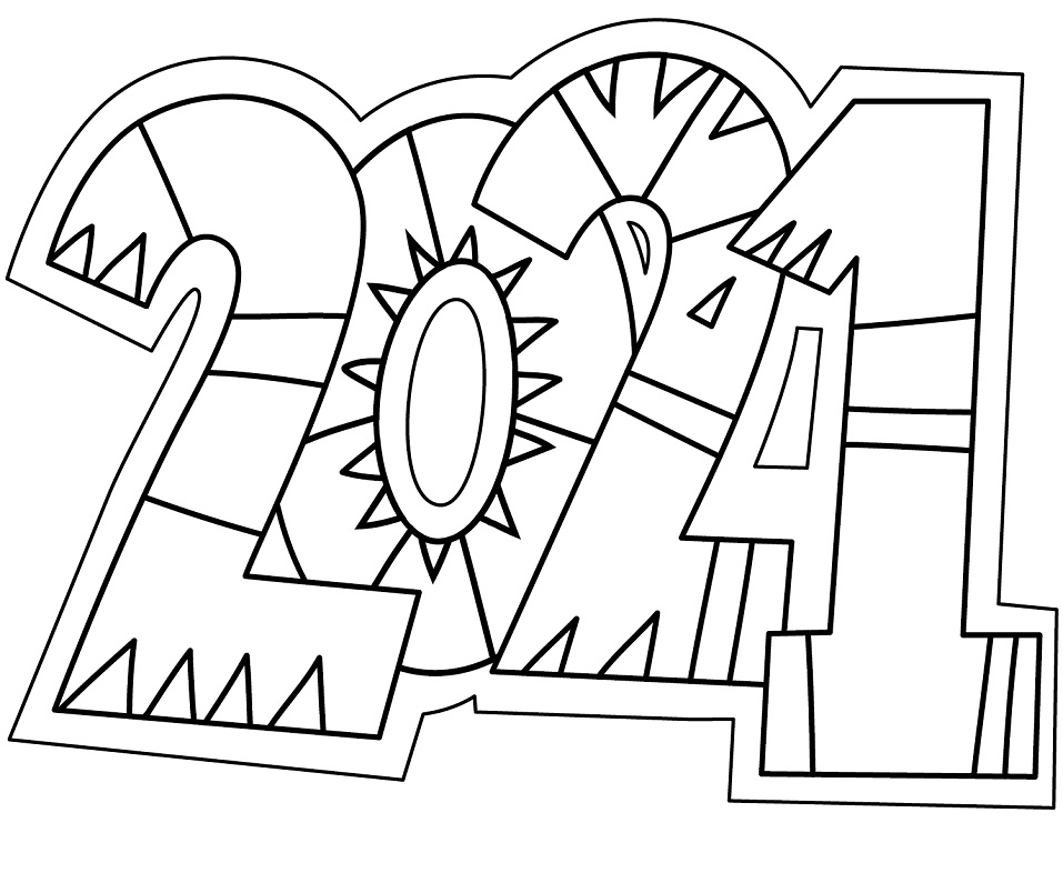 Happy New Year 2021 1 Coloring Page - Free Printable Coloring Pages for