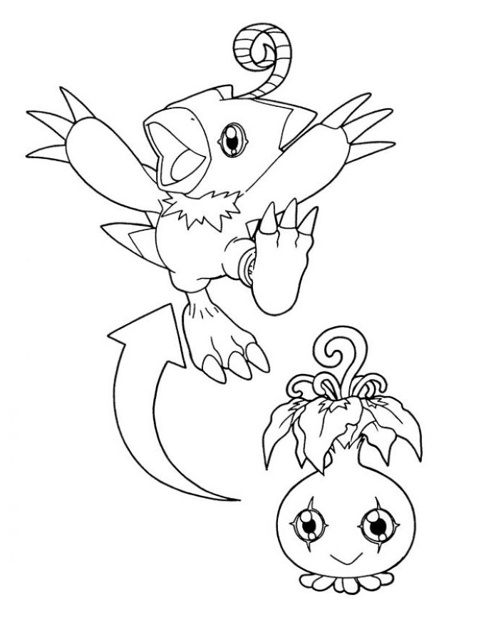 Yokomon Coloring Page - Free Printable Coloring Pages for Kids