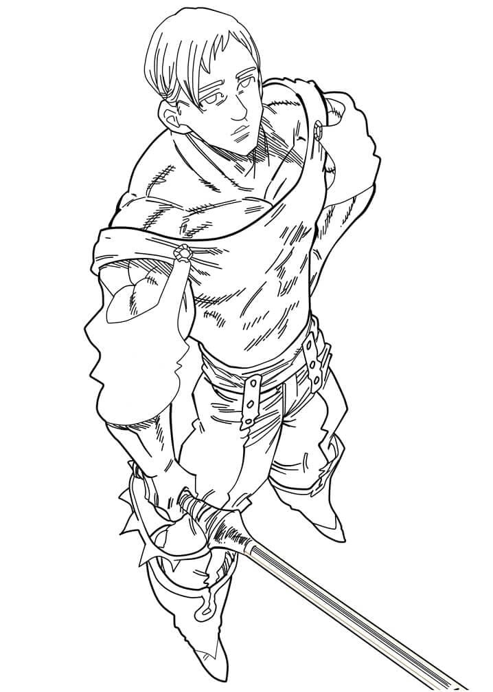 Strong Escanor Coloring Page - Free Printable Coloring Pages for Kids