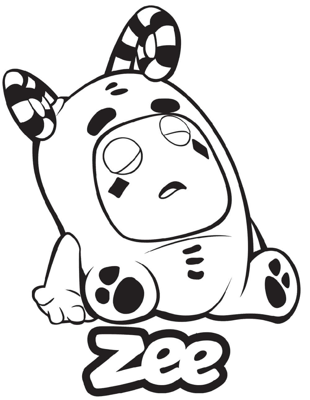 Zee Oddbods Coloring Page - Free Printable Coloring Pages ...