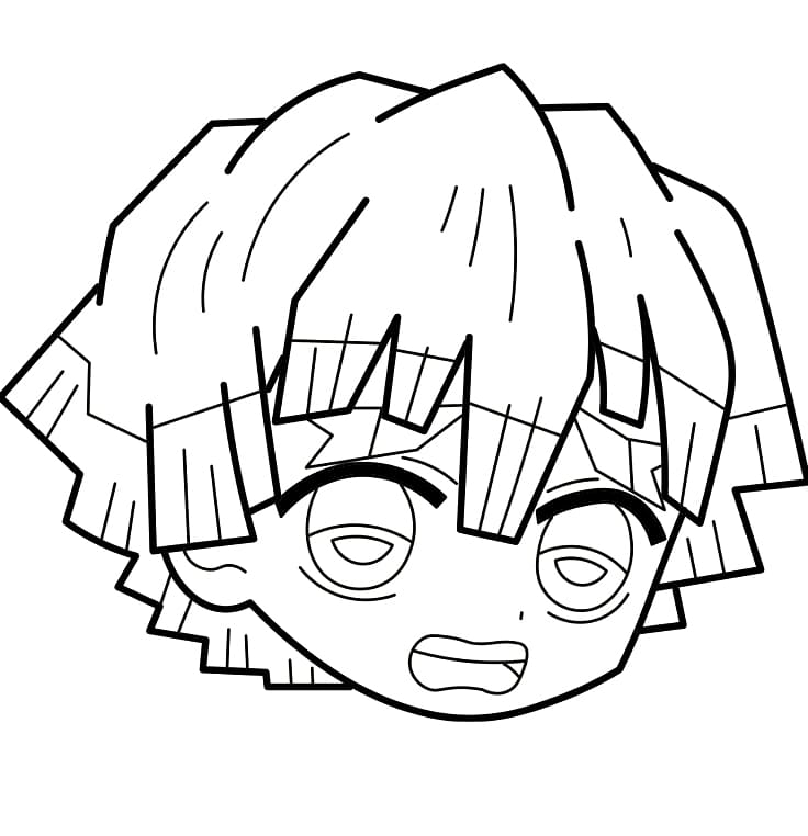 zenitsu chibi face coloring page free printable coloring pages for kids