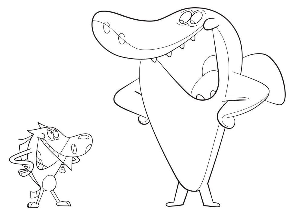 Zig and Sharko Under the Ocean Coloring Page - Free Printable Coloring