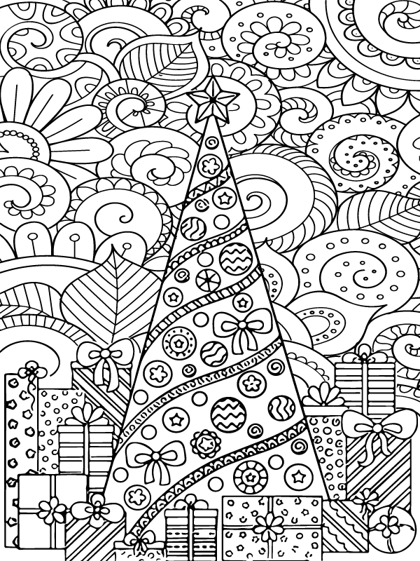 Adult Coloring Pages for Christmas Free and Printable