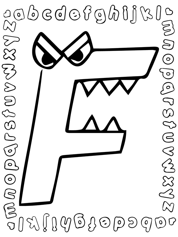 🖍️ Alphabet Lore Letter F - Printable Coloring Page for Free