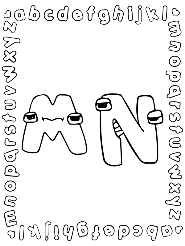 🖍️ Alphabet Lore Letter N - Printable Coloring Page for Free 