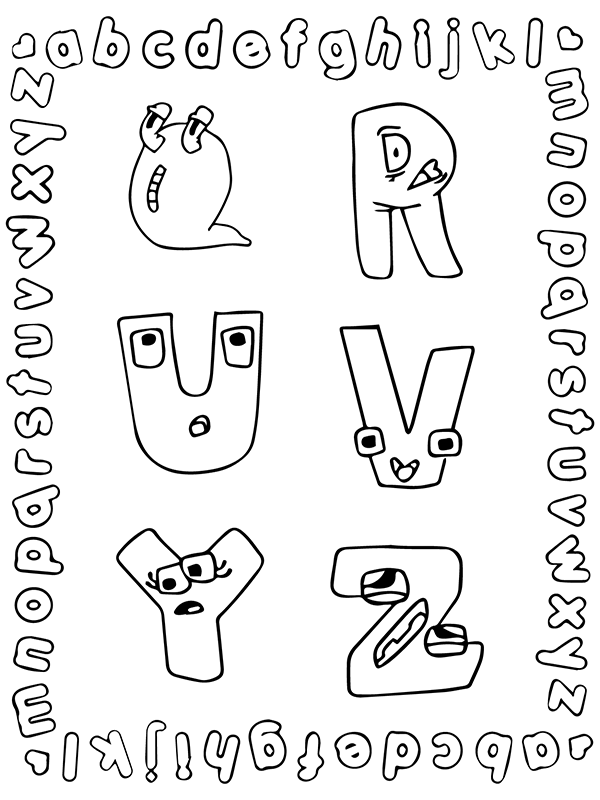 Alphabet Lore Coloring Pages Educational Activity for Kids