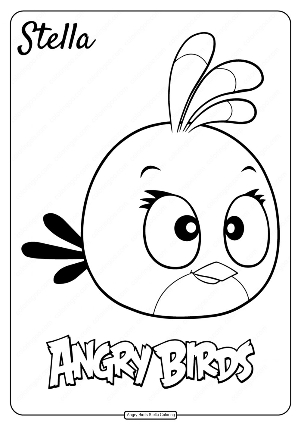 angry birds stella 4 coloring page free printable coloring pages for kids