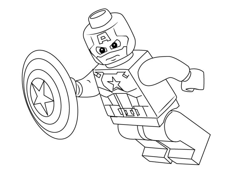 Lego capitan best sale america para colorear