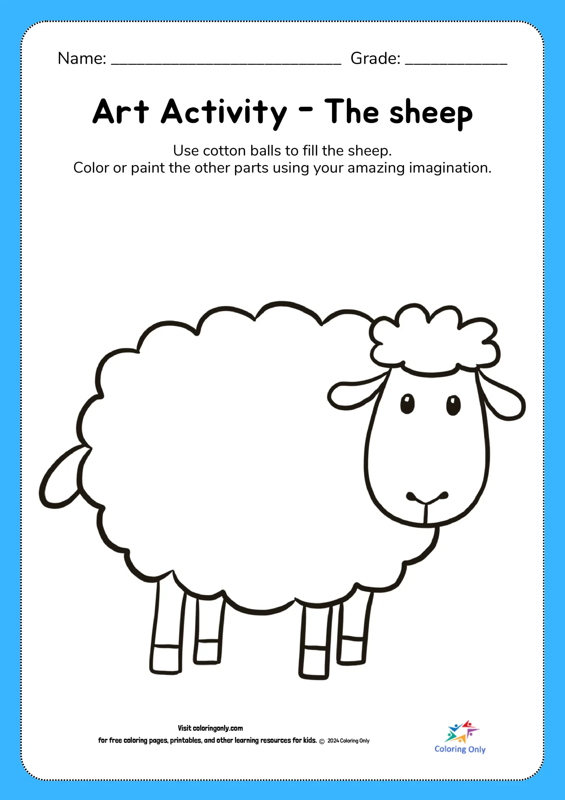 Art Activity The Sheep Free Printable Worksheet