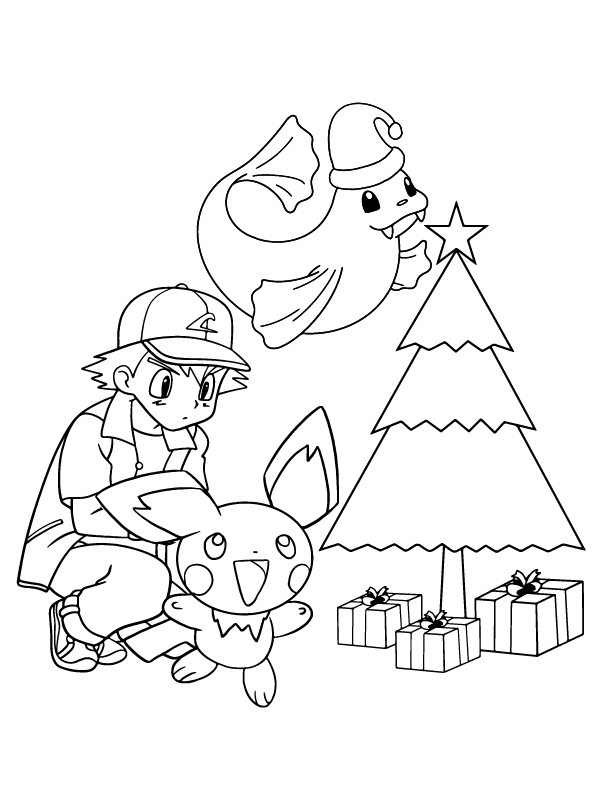 Ash And Pikachu In Pokemon Christmas