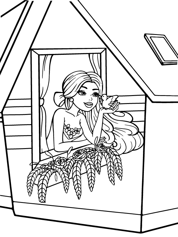 Barbie as a Princess Coloring Page - Free Printable Coloring Pages for Kids