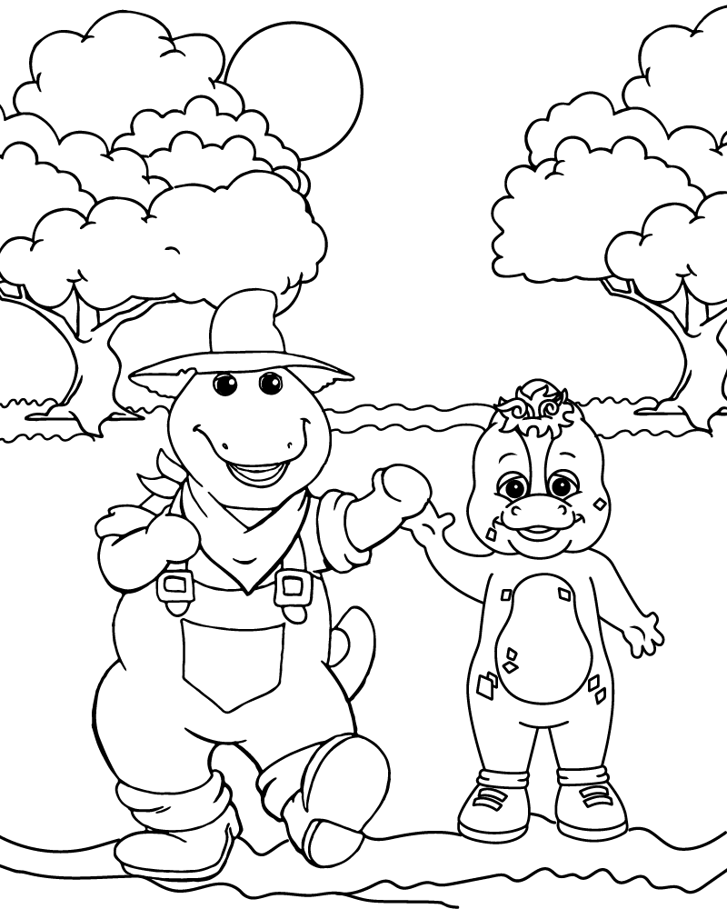 Barney and Riff coloring page