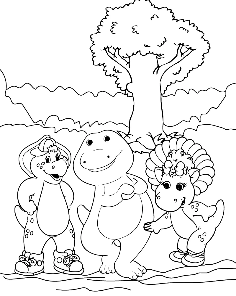 Barney and Riff Coloring Page