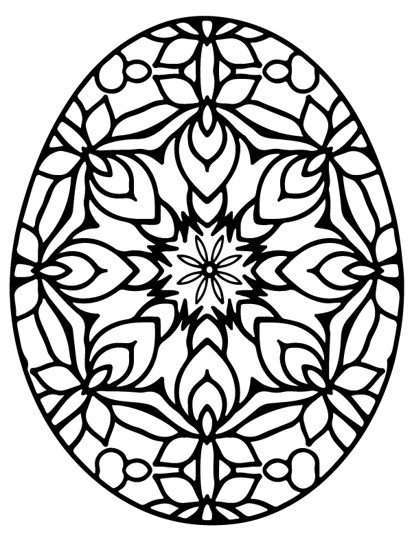 Beautiful Easter Egg Flower Patterns Coloring Pages