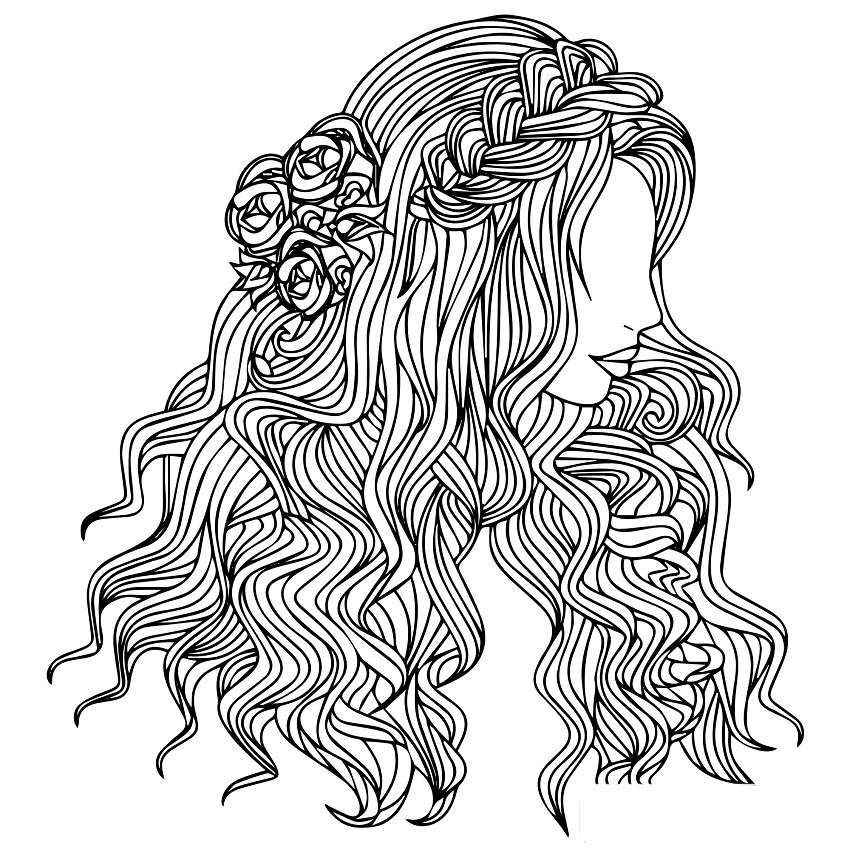 beautiful hair Coloring Page Free Printable Coloring Pages for Kids