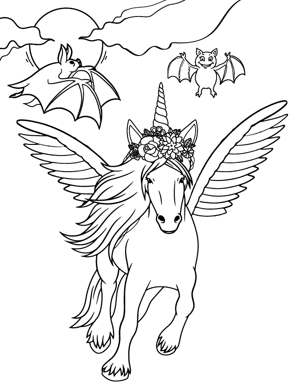 Halloween Unicorn coloring page06 Coloring Page Free Printable