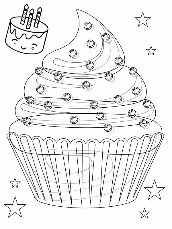 Cute Cupcake Cartoon Coloring Pages - Free Printable Coloring Pages for ...