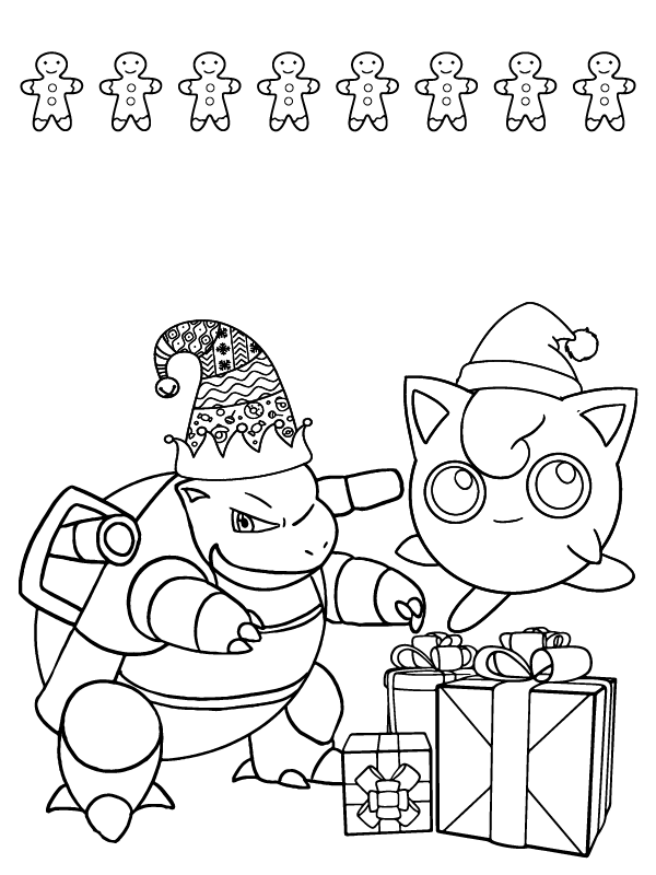 Blastoise Pokemon Christmas Coloring Pages