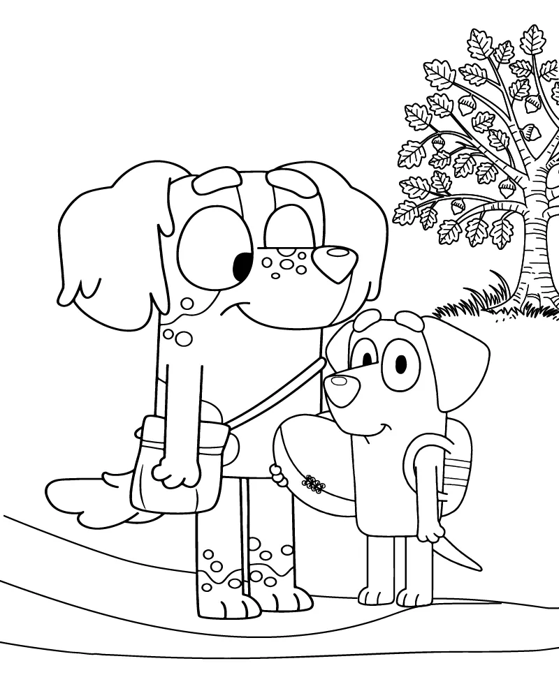 Bluey And Mom Coloring Pages