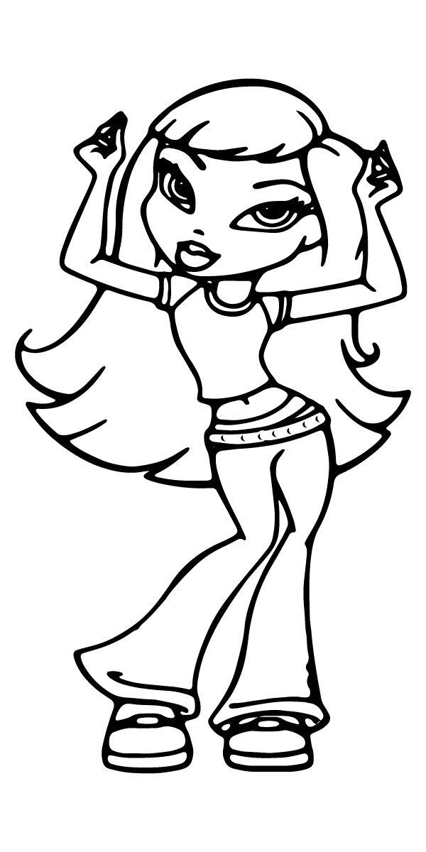 fortunate Bratz Cheerleading coloring page Coloring Page - Free ...