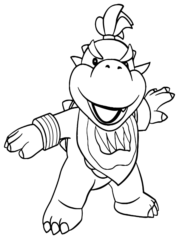 Brave Bowser Jr. Coloring Page - Free Printable Coloring Pages for Kids