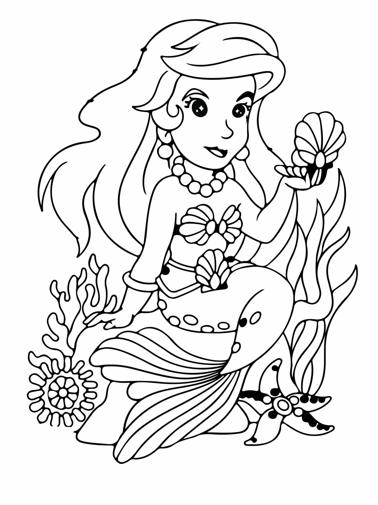 glamorous mermaid Coloring Page - Free Printable Coloring Pages for Kids