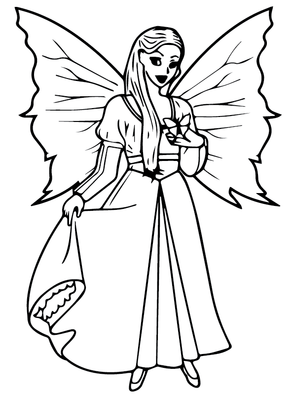 Caring Fairy Princess - Coloring Pages