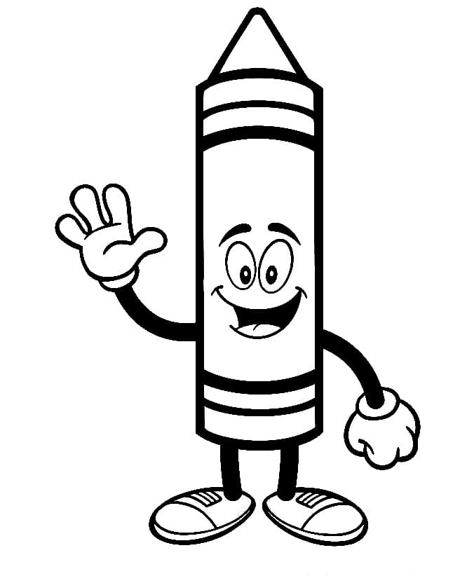 Cartoon Crayon Coloring Page - Free Printable Coloring Pages for Kids