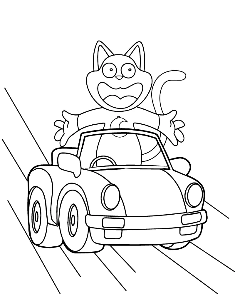 CatNap Coloring Page for Kids