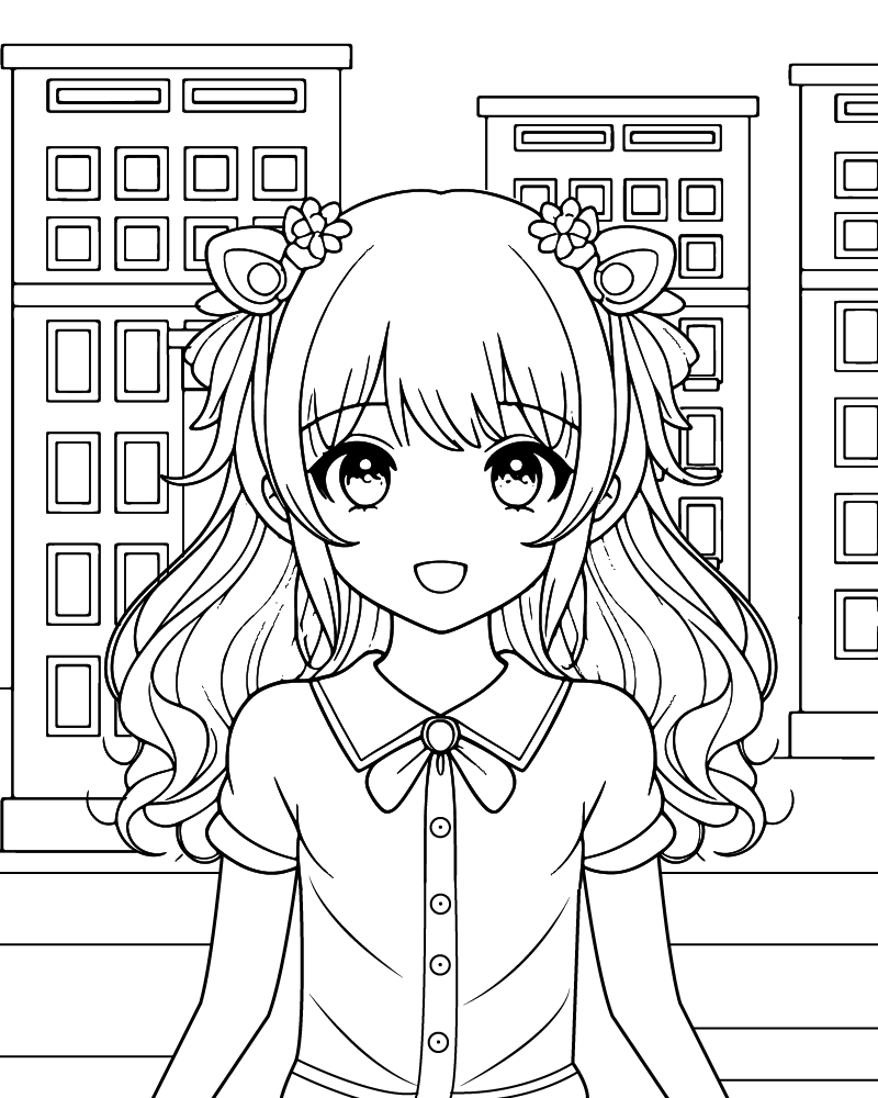 Free Kawaii Anime Princess Coloring Page Coloring Page
