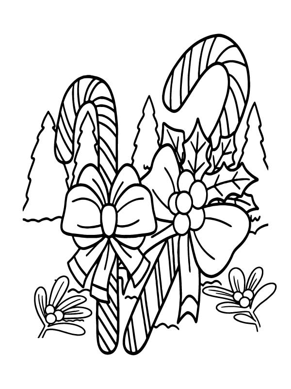 Candy Cane Coloring Pages For Kids