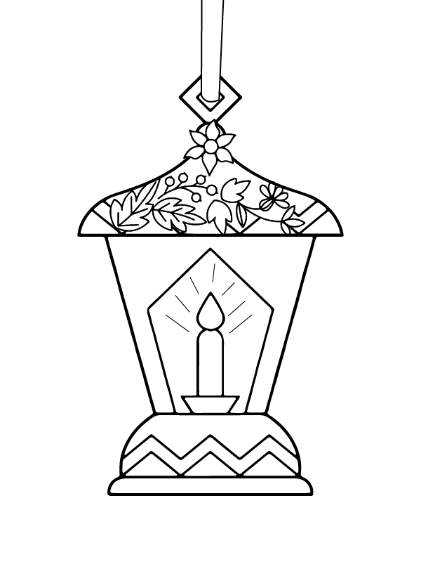 Christmas Lantern Coloring Page