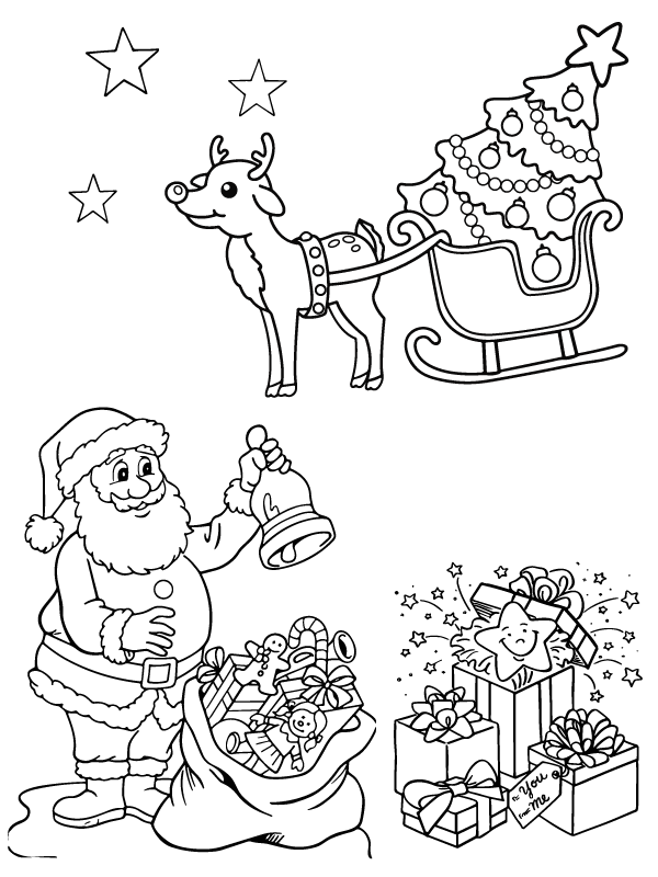 Christmas Sleigh Coloring Pages - Free Printable Coloring Pages for Kids