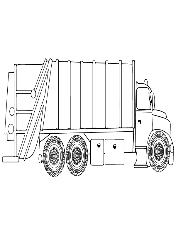 Garbage Truck Coloring Page - Free Printable Coloring Pages for Kids