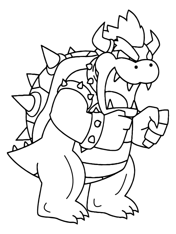 Lucky Baby Bowser Coloring Page - Free Printable Coloring Pages for Kids