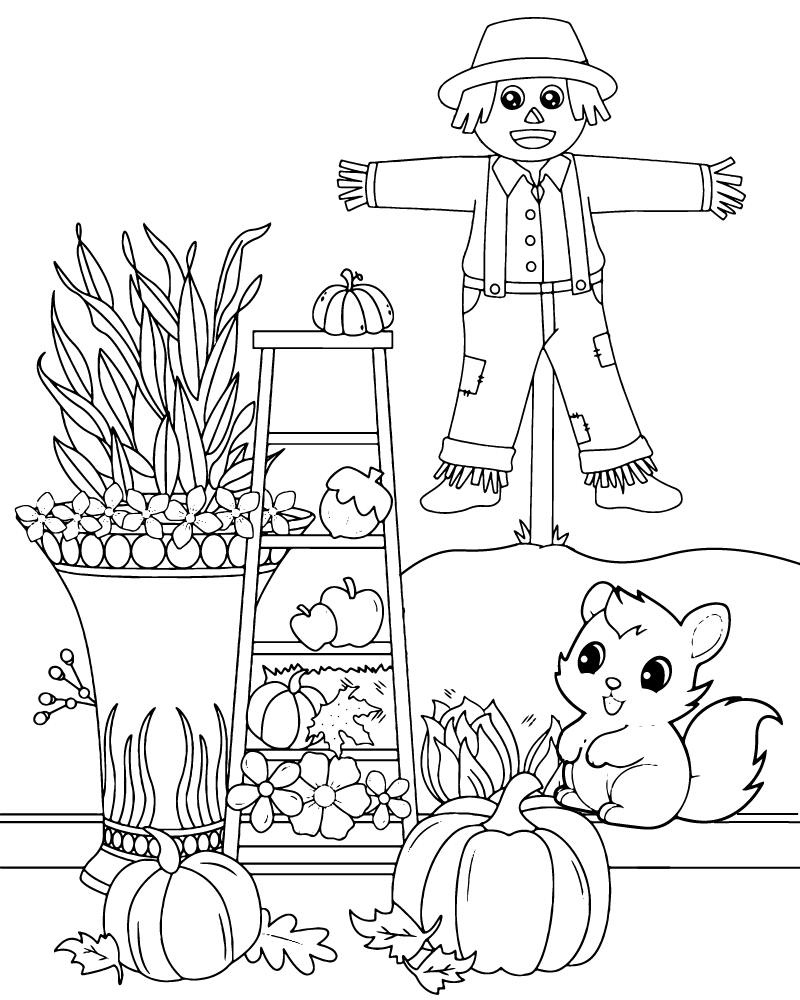 Cute Turkey Coloring Page