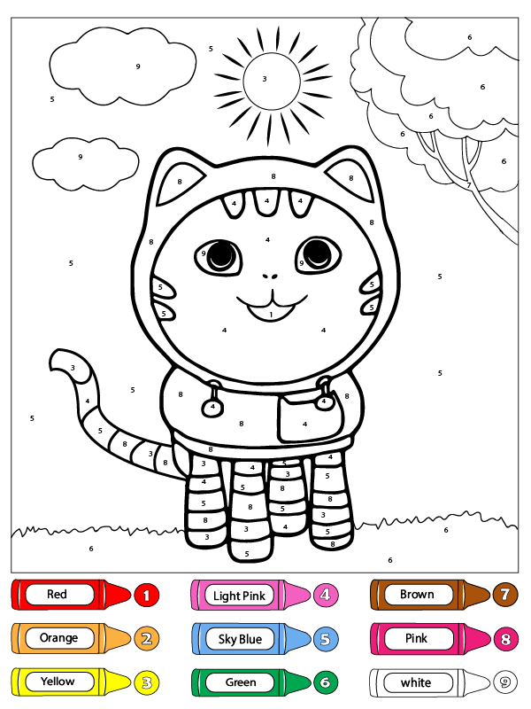 Coloring page Gabby's Dollhouse : DJ Catnip 8