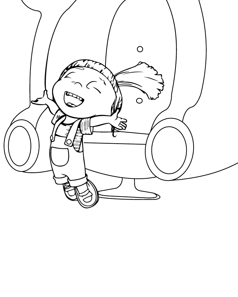 Despicable Me 4 Agnes Coloring Page