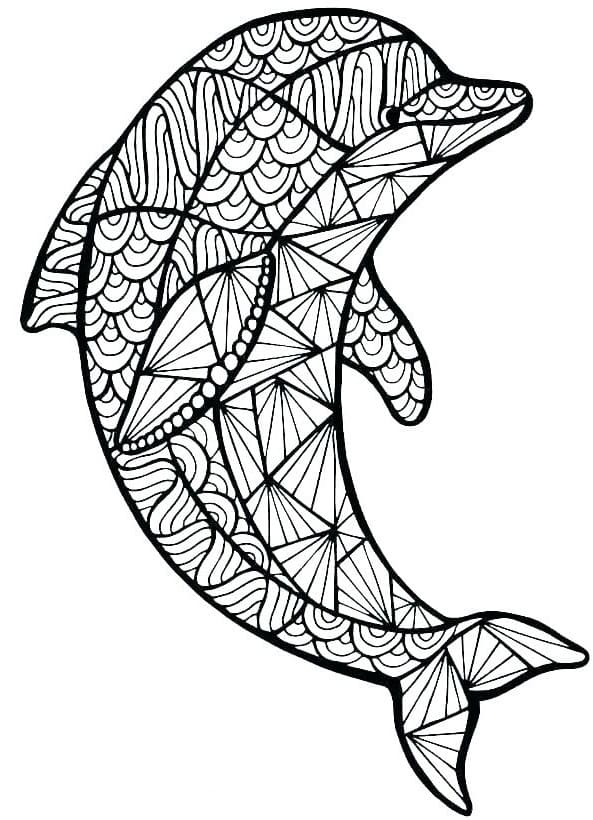 Dolphin Animal Mandala Coloring Page - Free Printable Coloring Pages for  Kids