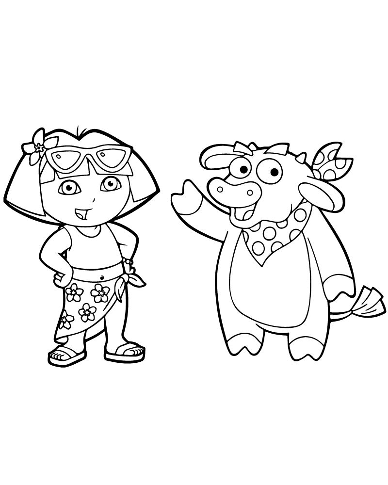 Dora and Benny 2024 coloring page-01